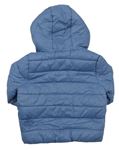 Modrá prešívaná šušťáková jarná zateplená bunda s kapucňou zn. F&F