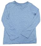 Světlemodro-modré melírované lněné triko Next