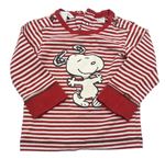 Červeno-bílé pruhované triko se Snoopym H&M