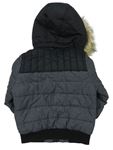 Sivo-čierna šušťáková zimná bunda s kapucňou zn. H&M