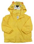 Žlutá šusťáková jarní bunda s kapucí Primark