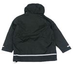 Čierna šušťáková zateplená bunda s kapucňou