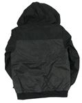 Čierno-melírovaná šušťáková zateplená bunda s kapucňou zn. Primark