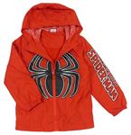 Červená šusťáková jarní bunda s pavoukem a kapucí George