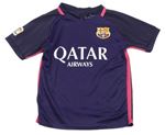 Lilkovo-tmavomodro/růžový funkční fotbalový dres FCB a číslem