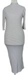 Dámské bílo-černé proužkované žebrované midi šaty M&S