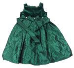 Smaragdové kárované slavnostní šaty s mašlemi 