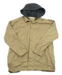 Béžová plátěná bunda s teplákovou kapucí Zara
