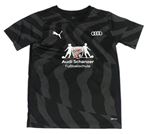 Černo-šedé vzorované sportovní funkční tričko Puma