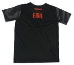 Čierno-sivé vzorované športové funkčné tričko zn. Puma
