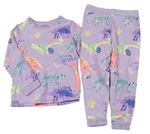 Lila pyžamo s barevnými dinosaury M&S