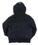 Čierno-antracitová šušťáková zimná bunda s kapucňou zn. Next