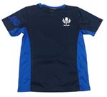 Tmavomodro-modré sportovní tričko s potiskem 