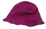 Fialový/růžový šušťákový obojstranný klobúk s bodkami