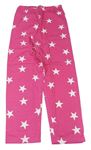 Tmavorůžové pyžamové kalhoty s hvězdičkami 
