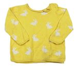 Žlutý lehký svetr s králíky H&M