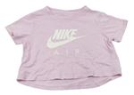 Světlerůžové crop tričko s logem Nike