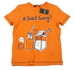 Oranžové tričko s potiskem s nápisy George