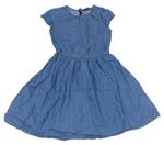 Modré šaty riflového vzhledu s kapsou Next