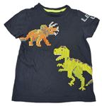 Tmavošedé tričko s dinosaury Nutmeg