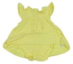 Žlté bavlnené šaty s madeirou a všitým body zn. Mothercare