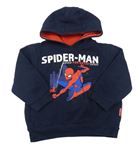 Tmavomodrá mikina se Spider-manem a kapucí Marvel