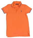 Neonově oranžové polo tričko s výšivkou Next