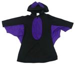 Kostým-Černo-fialový plášť s kapucí - Netopýr