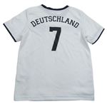 Biele futbalové tričko s pruhem - Deutschland zn. H&M