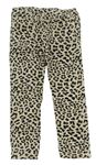 Krémové menšestrové elastické nohavice s leopardím vzorom zn. H&M