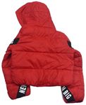 Červená šušťáková crop zimná bunda s kapucňou zn. Primark