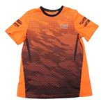 Neonově oranžovo-černé sportovní tričko C&A