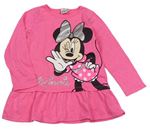 Křiklavě růžová melírovaná tunika s Minnie Disney