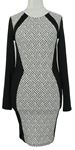 Dámské černo-bílé vzorované pletené šaty H&M