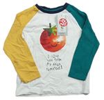 Bílo-zeleno-žluté triko s rajčetem Tu