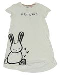 Bílá noční košile s králíčkem a nápisem H&M