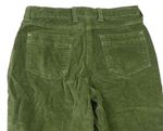 Zelené zamatové skinny nohavice