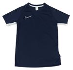 Tmavomodro-bílé sportovní funkční tričko s logem Nike