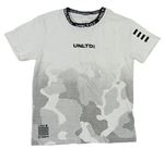 Bílo-army tričko s nápisem Next