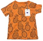 Oranžové tričko s ananasy Tu