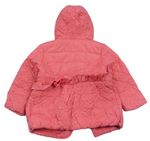 Ružová šušťáková prešívaná zateplená bunda s kapucňou zn. Mothercare