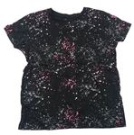 Černo-růžovo-šedé vzorované tričko Primark