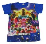 Safírovo-barevné tričko s Fortnite