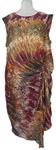 Dámské růžovo-béžovo-vínové vzorované šifonové šaty s nařasením M&S