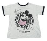 Bílo-černé tričko s Mickey mousem Disney