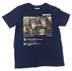 Tmavomodré tričko s opicemi Zara