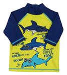 Žluto-tmavomodré UV triko se žraloky Miniclub
