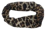 Dámský hnědo-béžový leopardí šifonový šátek