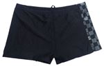 Pánské černo-šedé nohavičkové plavky s kostičkami Bonprix 