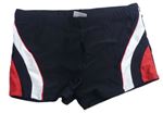 Pánské černo-bílo-červené nohavičkové plavky s pruhy Shamp 